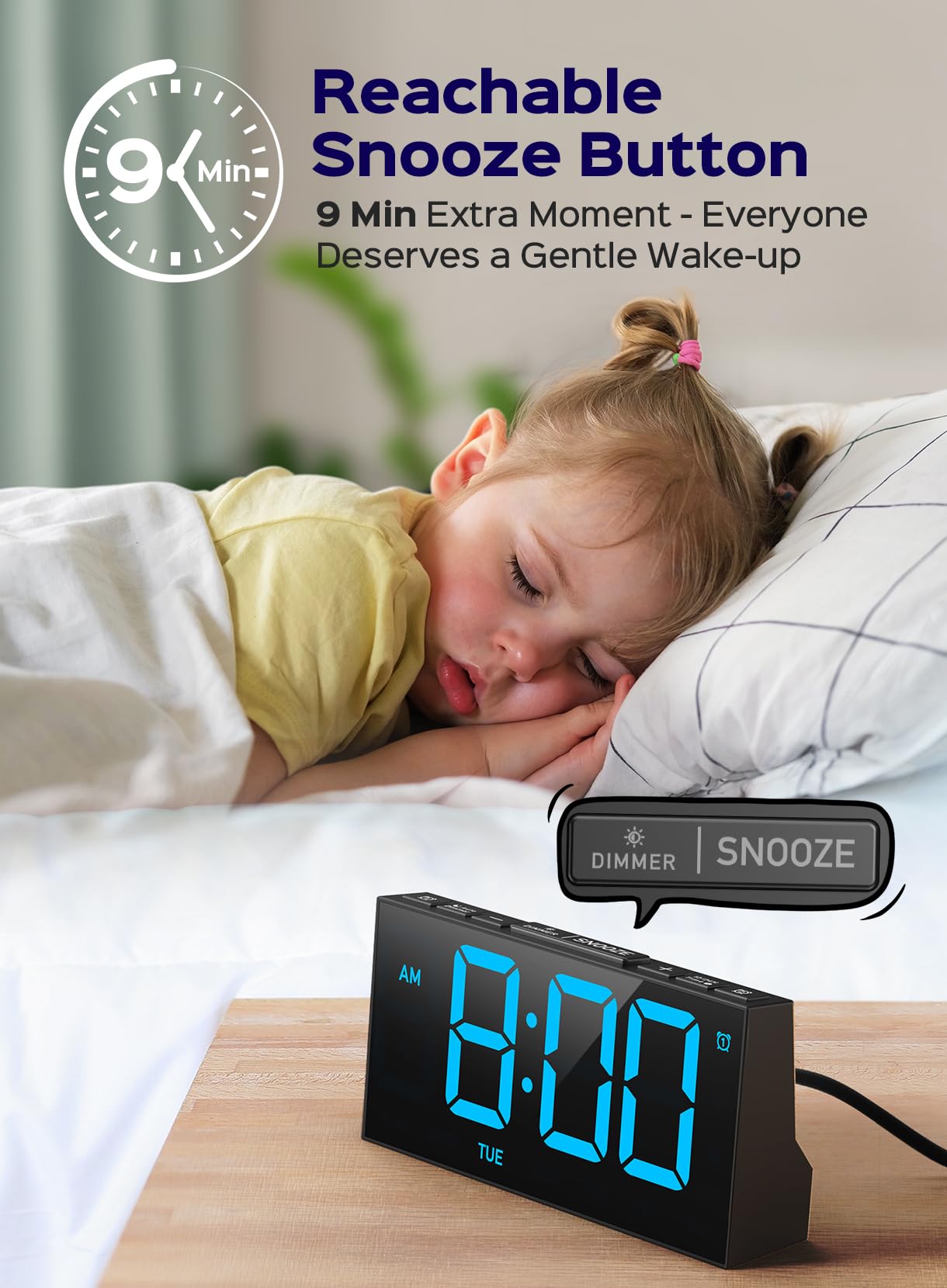 Amazon.com: GOLOZA Digital Alarm Clocks for Bedrooms, Digital